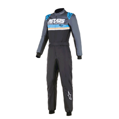 Kombinezoni Alpinestars trkaći kombinezon KMX-9 V3 s FIA Graphic 4, Crno/cijan/fluo žuti | race-shop.hr