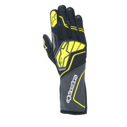 Trkaće rukavice Alpinestars Tech-1 ZX V4 sa FIA, Tar Gray/Black/Yellow Fluo