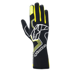 FIA trkaće rukavice Alpinestars Tech-1 Race V4 (vanjsko šivanje), crna/fluo žuta