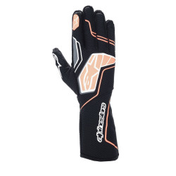 FIA karting rukavice Alpinestars Tech-1 KX V4 (vanjsko šivanje), crna/fluo narančasta