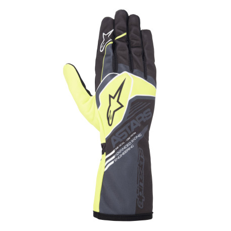 Rukavice Karting rukavice Alpinestars Tech-1 K Race V2 Corporate (unutarnje šivanje), antracit/fluo žuta | race-shop.hr