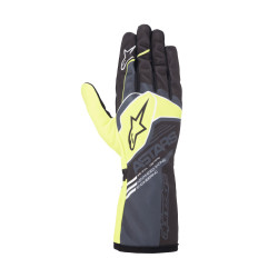 Dječje karting rukavice Alpinestars Tech-1 K Race S V2 Corporate (unutarnje šivanje), antracit/fluo žuta