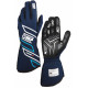 Rukavice FIA trkaće rukavice OMP ONE-S my2025 (vanjsko šivanje), tamnoplava/cijan | race-shop.hr