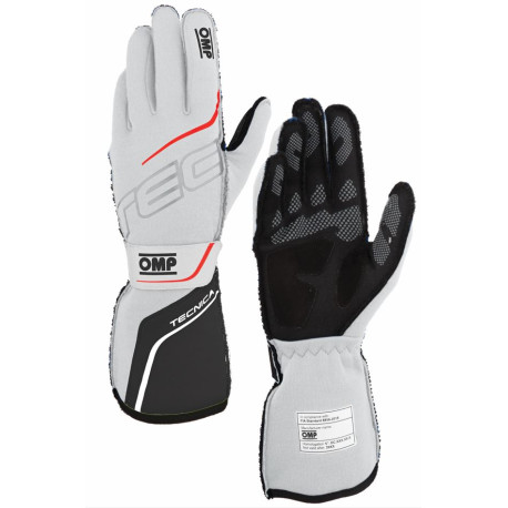 Rukavice FIA trkaće rukavice OMP TECNICA (vanjsko šivanje), bijela/antracit | race-shop.hr