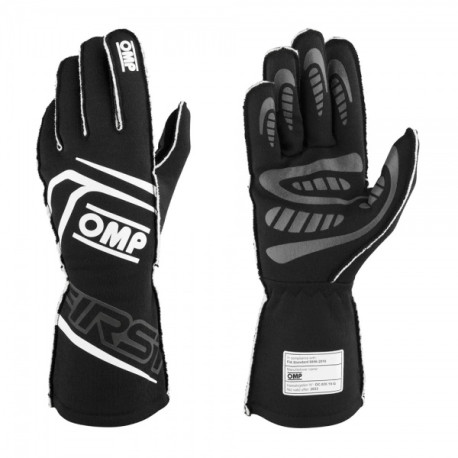 Rukavice FIA trkaće rukavice OMP FIRST (vanjsko šivanje), crna | race-shop.hr