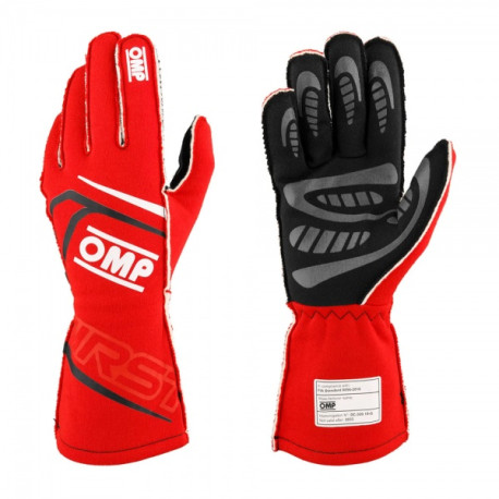 Rukavice Rukavice OMP FIRST my2025 s FIA homologacijom (vanjsko šivanje), Crvene | race-shop.hr