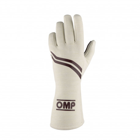 Rukavice FIA trkaće rukavice OMP DIJON (unutarnje šivanje), krem/smeđa | race-shop.hr