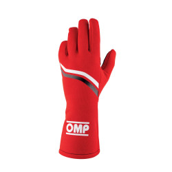 Rukavice OMP DIJON my2025 sa FIA (unutarnje šivanje) Crvene s bijelim/crnim prugama