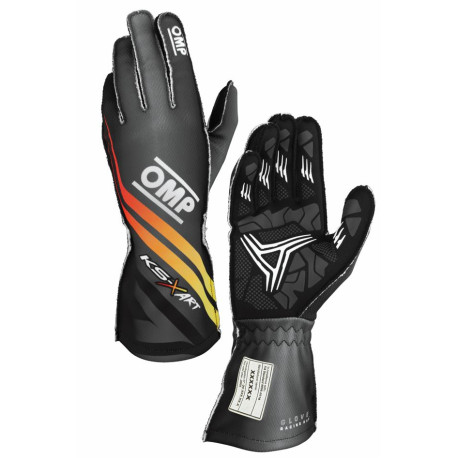 Rukavice Karting rukavice OMP KS-X ART (vanjsko šivanje), crna/žuta/crvena | race-shop.hr