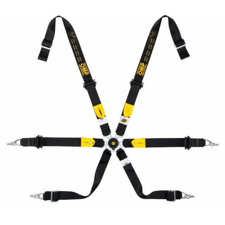 Sigurnosni pojasevi i dodaci FIA 6 točkasti sigurnosni pojasevi OMP ONE 2" WRC Endurance Pull Down, crni | race-shop.hr