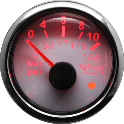 Mjerač RACES Marine WHITE - Tlak ulja (0-10bar)