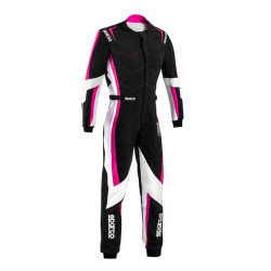 Dječji kombinezon SPARCO Kerb Advanced LADY K48 s FIA, crno/rozi