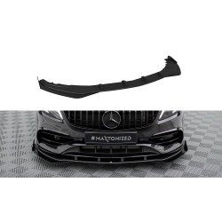 Prednji lip Mercedes-Benz A AMG-Line W176 Facelift (Black + Gloss Flaps)