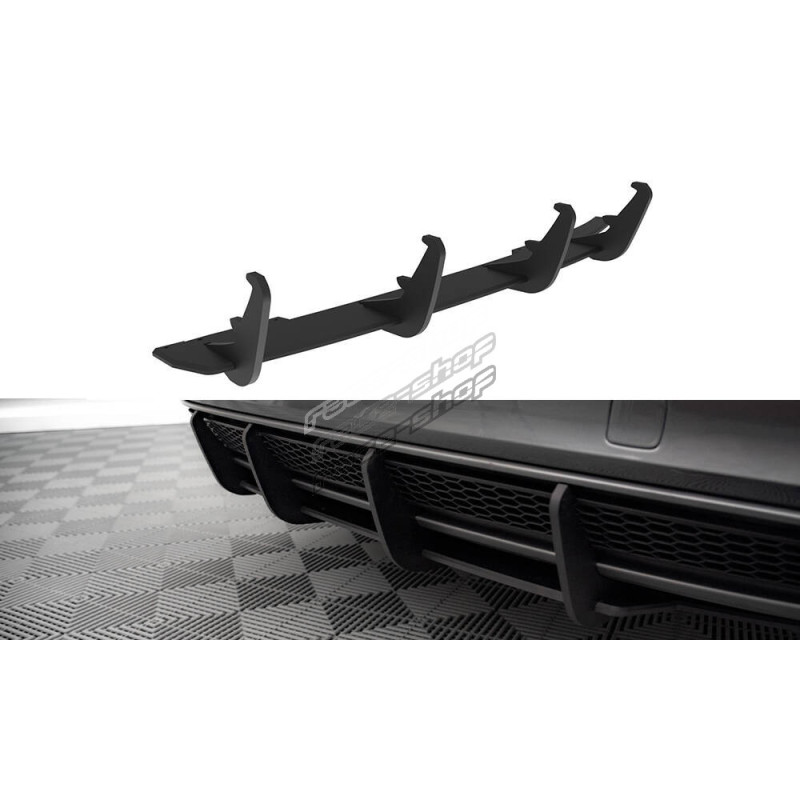 Rear Diffuser Audi A4 S-Line B8 Facelift (Black-Red)