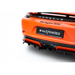 MAXTON DESIGN stražnji lip za Porsche 718 Cayman GTS 982c (s vertikalnim prugama), sjajna crna