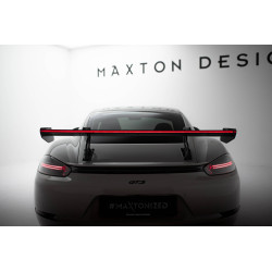 Karbonski spojler Swan s gornjim nosačem V2 + LED Porsche 718 Cayman 982c