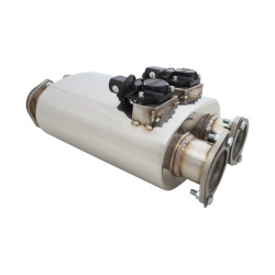 Varex ispušni lonac s klapnom 6"x10"x16" ulaz 3", dvostruki prirubnični izlaz 3"