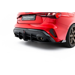 MAXTON DESIGN Street Pro krila stražnjeg difuzora za Audi RS3 Sedan 8Y Facelift, crno-crvena + sjajna krila
