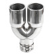 S dva izlaza Ispušni kraj RACES INOX 2x76mm, ulaz 76mm - Sjaj | race-shop.hr