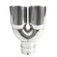 S dva izlaza Ispušni kraj RACES INOX 2x76mm, ulaz 76mm - Sjaj | race-shop.hr