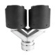 S dva izlaza Ispušni kraj RACES CARBON 2x101mm, ulaz 76mm - Matt | race-shop.hr
