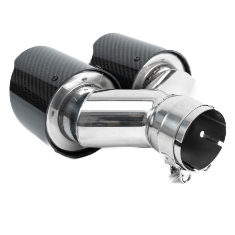 S dva izlaza Ispušni kraj RACES CARBON 2x89mm, ulaz 63.5mm - Sjajna | race-shop.hr