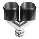 S dva izlaza Ispušni kraj RACES CARBON 2x101mm, ulaz 63.5mm - Sjajna | race-shop.hr