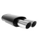Dvostruki završetak Stražnji lonac RACES 67, inlet 2" (51mm) SS201 | race-shop.hr