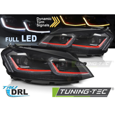 Farovi i rasvjeta Prednji farovi FULL LED za VW GOLF VII 13-17 (Crveno SEQ DRL) | race-shop.hr