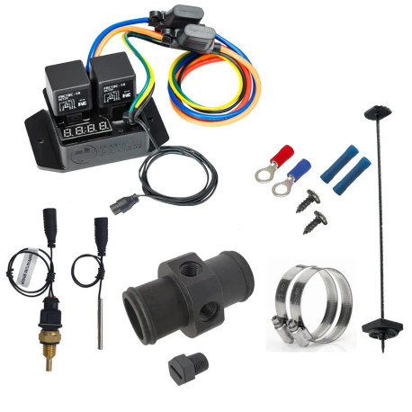 Regulator prespajanja ventilatora Digital Thermatic Fan Switch with 1/4" NPT Sensor & 38mm Inline Adapter Kit | race-shop.hr