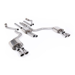 Milltek Cat-back exhaust resonated for Audi A6 3.0TFSI V6 (C7.5) (non-GPF) 2015-2018 - Polished tips