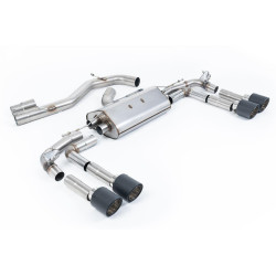 Milltek GPF-back exhaust (louder) for Audi S3 2.0TFSI Quattro Saloon/Sedan 310PS & 333PS (8Y) (GPF) 2020+ - Carbon tips