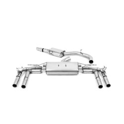 Milltek GPF-back exhaust resonated for Audi S3 2.0TFSI Quattro Saloon/Sedan 310PS & 333PS (8Y) (GPF) 2020+ - Burnt titanium tips