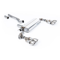 Milltek GPF-back exhaust for BMW M135i xDrive 5 Door (GPF) 2019+ - Quad brushed titanium tips