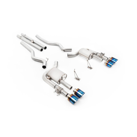 Ispušni sistemi Milltek Milltek Cat-back (loudest) valved for Ford Mustang Shelby GT500 S550 (non-GPF) 2020-2023 - Burnt/blue titanium tips | race-shop.hr