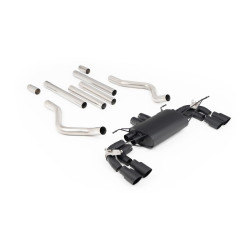 Milltek Cat-back exhaust non-resonated valved quad Cerakote black tips for Land Rover Defender 110 V8 (non-GPF) 2021+