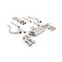 Milltek Cat-back exhaust resonated valved for Land Rover Defender 130 V8 425PS & 500PS (non-GPF) 2023+ - Brushed titanium tips