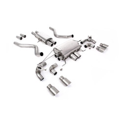 Milltek GPF-back exhaust resonated valved for Land Rover Defender 90 5.0 V8 425PS & 525PS (GPF) 2021+ - Brushed titanium tips