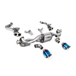 Milltek Cat-back exhaust burnt/blue titanium tips for Porsche Boxster 718 GTS & Spyder 4.0 (GPF) 2020+