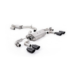 Milltek Cat-back exhaust resonated valved for Volkswagen Golf Mk7.5 R 2.0 TSI 300PS (GPF) 2019-2022 - Cerakote black tips
