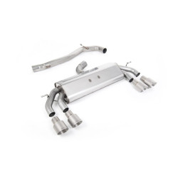 Milltek Cat-back exhaust (louder) non-valved for Volkswagen Golf Mk7.5 R 310PS (non-GPF) 2017-2021 - Quad titanium tips