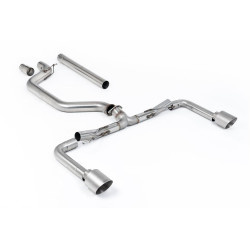 Milltek Cat-back exhaust (loudest) brushed titanium tips for Volkswagen Golf Mk8 GTi (non-GPF) 2021-2024