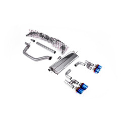 Milltek GPF-back exhaust burnt/blue titanium tips for Volkswagen Golf Mk8 GTi (GPF) 2020-2024