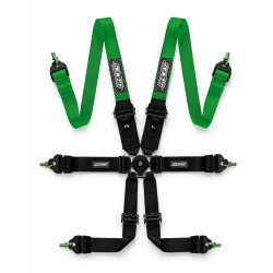 FIA 6 točkasti sportski sigurnosni pojasevi RACES EVO za HANS 2"/3" (50/76mm), zelena/crna