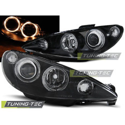 TUNING-TEC farovi (Angel Eyes) za PEUGEOT 206 02 (H7), crna, V1