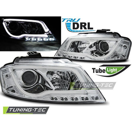 Farovi i rasvjeta TUNING-TEC farovi (Tube Light, DRL) za AUDI A3 8P 08-12 (H7/H1), krom | race-shop.hr