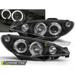 Farovi PEUGEOT 206 02- angel eyes BLACK