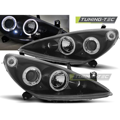 Farovi i rasvjeta TUNING-TEC farovi (Angel Eyes) za PEUGEOT 307 04.01-06.05 (H1), crna | race-shop.hr