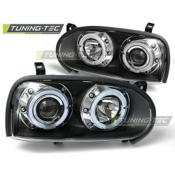 TUNING-TEC farovi (Angel Eyes) za VW GOLF 3 09.91-08.97 (H1), crna, V2