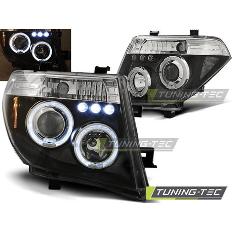 Farovi i rasvjeta TUNING-TEC farovi (Angel Eyes) za NISSAN NAVARA D40/PATHFINDER 05-10 (H1, bez homologacije), crna | race-shop.hr
